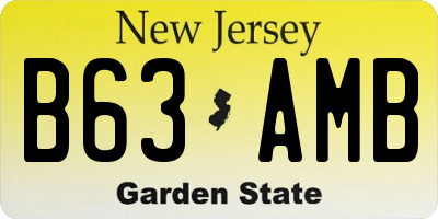 NJ license plate B63AMB