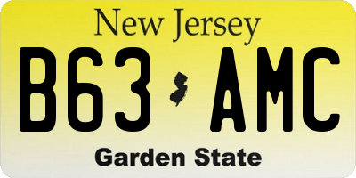 NJ license plate B63AMC