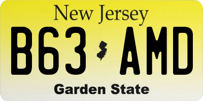 NJ license plate B63AMD