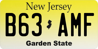 NJ license plate B63AMF
