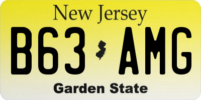 NJ license plate B63AMG