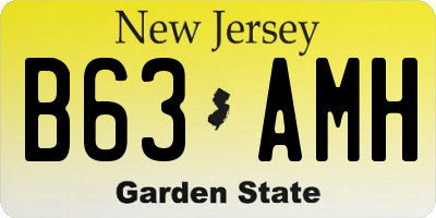 NJ license plate B63AMH