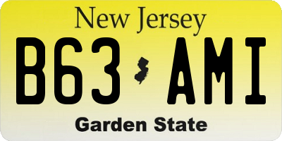 NJ license plate B63AMI