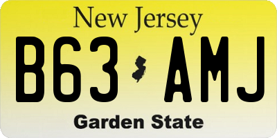 NJ license plate B63AMJ