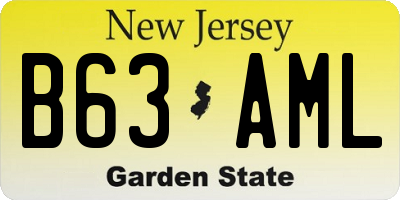 NJ license plate B63AML
