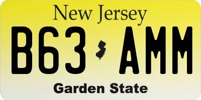 NJ license plate B63AMM