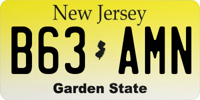 NJ license plate B63AMN