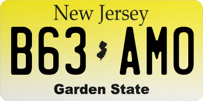 NJ license plate B63AMO