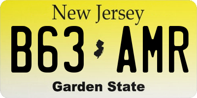 NJ license plate B63AMR