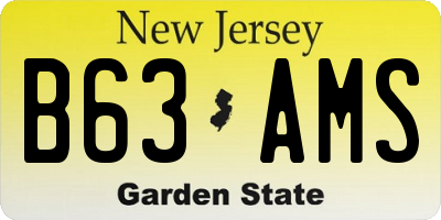 NJ license plate B63AMS