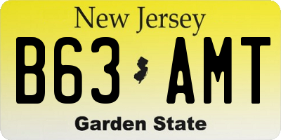 NJ license plate B63AMT