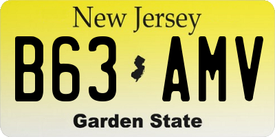 NJ license plate B63AMV