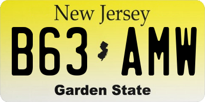 NJ license plate B63AMW