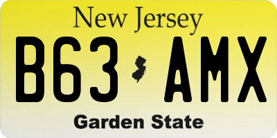 NJ license plate B63AMX