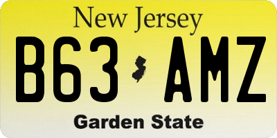 NJ license plate B63AMZ