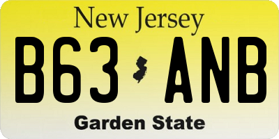 NJ license plate B63ANB