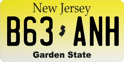 NJ license plate B63ANH