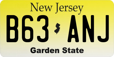 NJ license plate B63ANJ