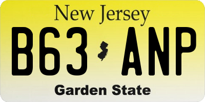NJ license plate B63ANP