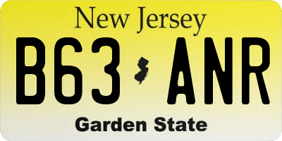 NJ license plate B63ANR