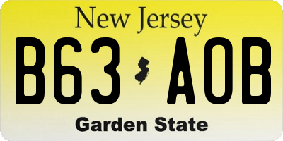 NJ license plate B63AOB