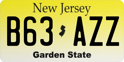 NJ license plate B63AZZ