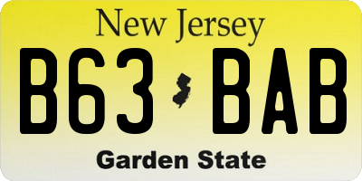 NJ license plate B63BAB