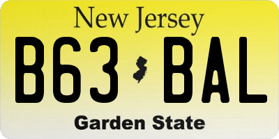 NJ license plate B63BAL