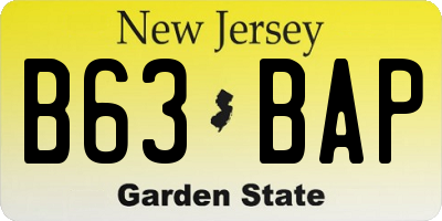 NJ license plate B63BAP