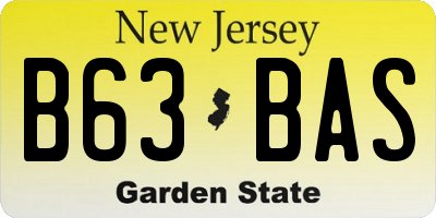 NJ license plate B63BAS