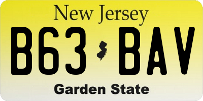 NJ license plate B63BAV