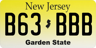 NJ license plate B63BBB