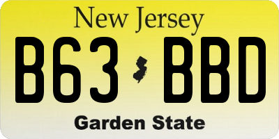 NJ license plate B63BBD