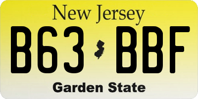 NJ license plate B63BBF