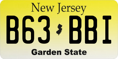 NJ license plate B63BBI