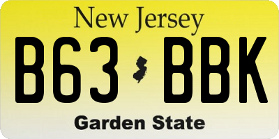 NJ license plate B63BBK