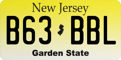 NJ license plate B63BBL