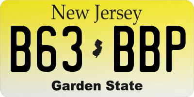 NJ license plate B63BBP
