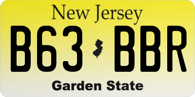 NJ license plate B63BBR