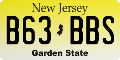 NJ license plate B63BBS