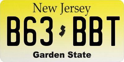 NJ license plate B63BBT