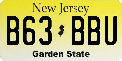 NJ license plate B63BBU