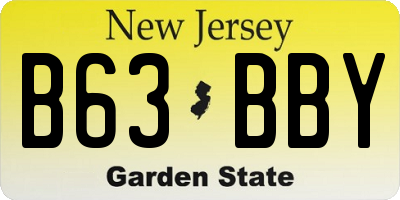 NJ license plate B63BBY
