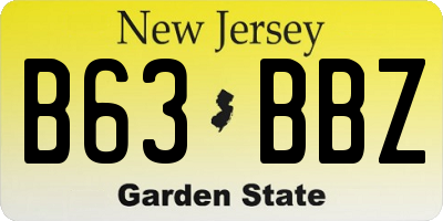 NJ license plate B63BBZ