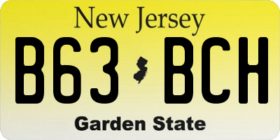 NJ license plate B63BCH