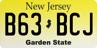 NJ license plate B63BCJ