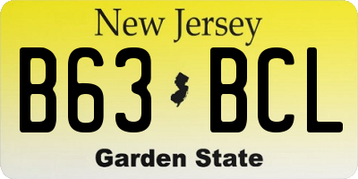 NJ license plate B63BCL