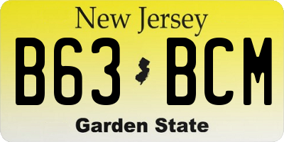 NJ license plate B63BCM