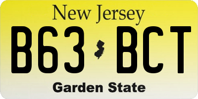 NJ license plate B63BCT