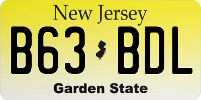 NJ license plate B63BDL